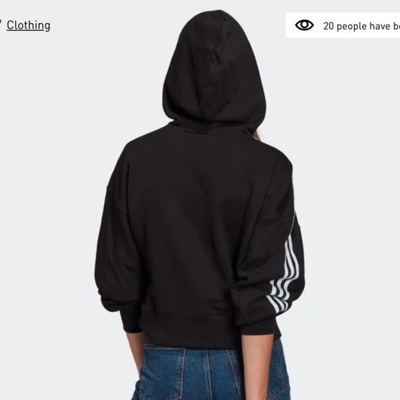 Adidas Originals ADICOLOR CLASSICS CROP HOODIE, sz Medium - Picture 3 of 3